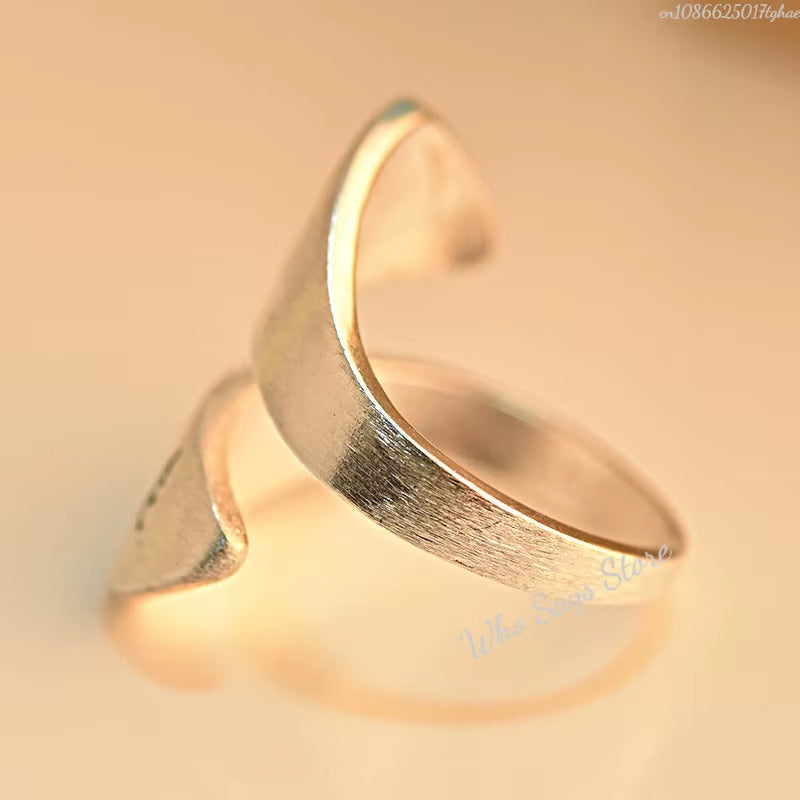 Vintage Rings for Women Men Forest Mountain Nature Landscape Carved Open Adjustable Finger Ring Aesthetics Jewelry Gifts