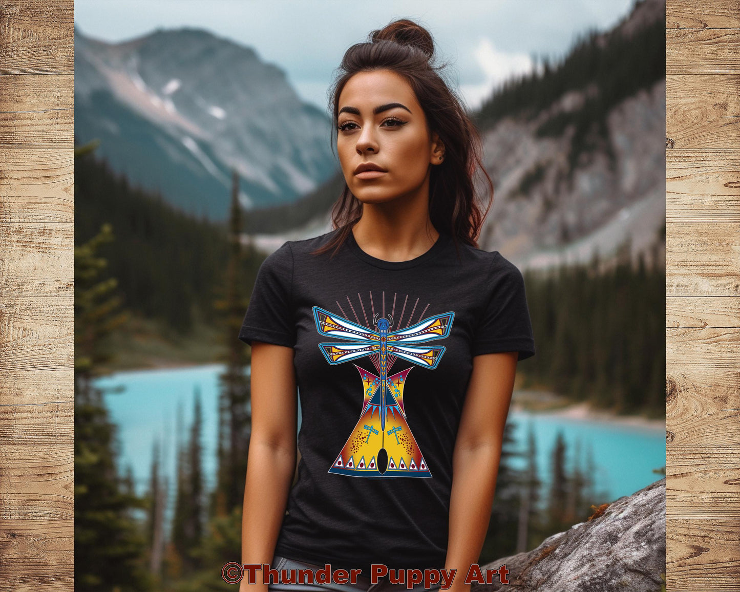 Native American T-Shirt, Dragonfly Lodge,Tipi, Portion Donated, MMIW, Native Hope, Parfleche Design, Lakota,Unisex Short Sleeve Tee