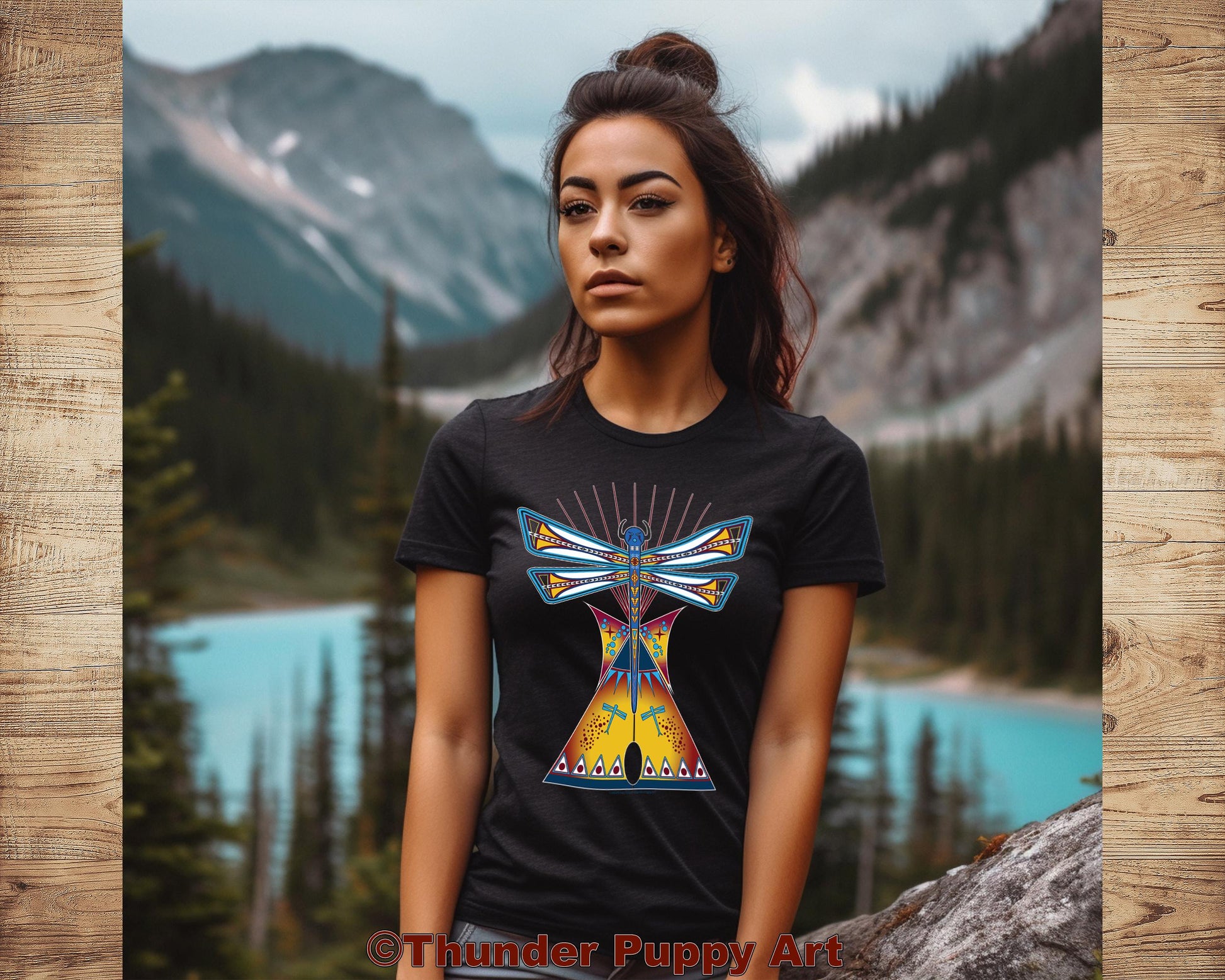 Native American T-Shirt, Dragonfly Lodge,Tipi, Portion Donated, MMIW, Native Hope, Parfleche Design, Lakota,Unisex Short Sleeve Tee