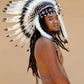 Indian Headdress Replica, Black and White, Short Length