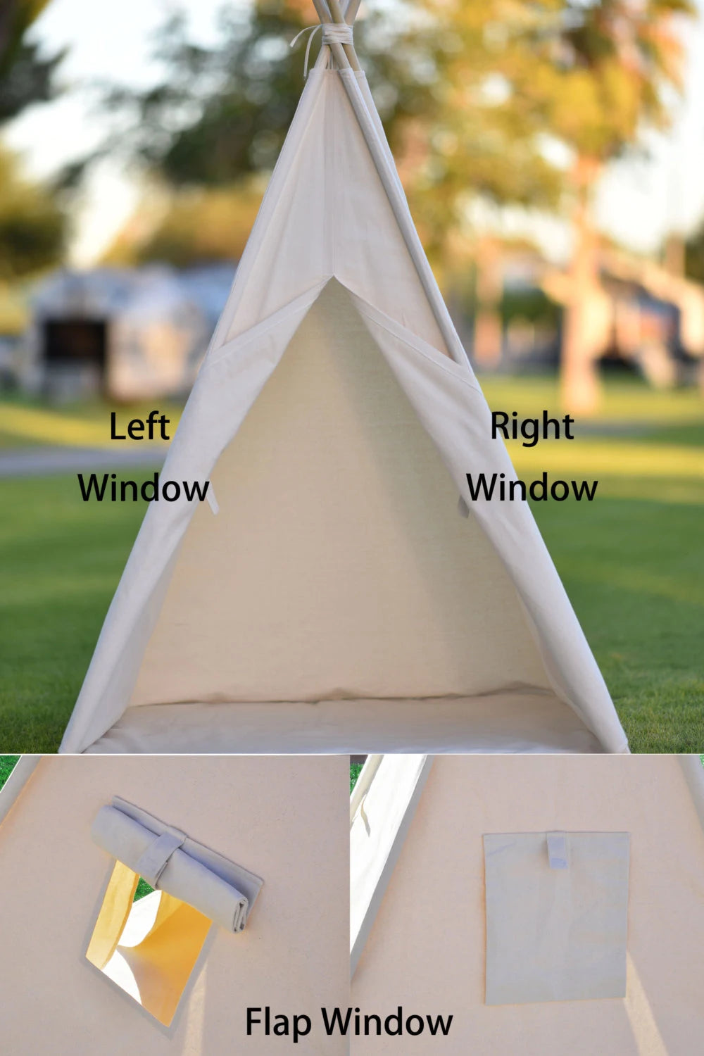 On Sale: Natural Canvas Plain Teepee, Kids Teepee with Poles, Play Tent, Play House, Tipi,Room Decor