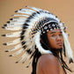 Indian Headdress Replica, Black and White, Short Length