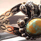 BRACELET- Western Concho Cactus Turquoise Buffalo Open Cuff Bangle