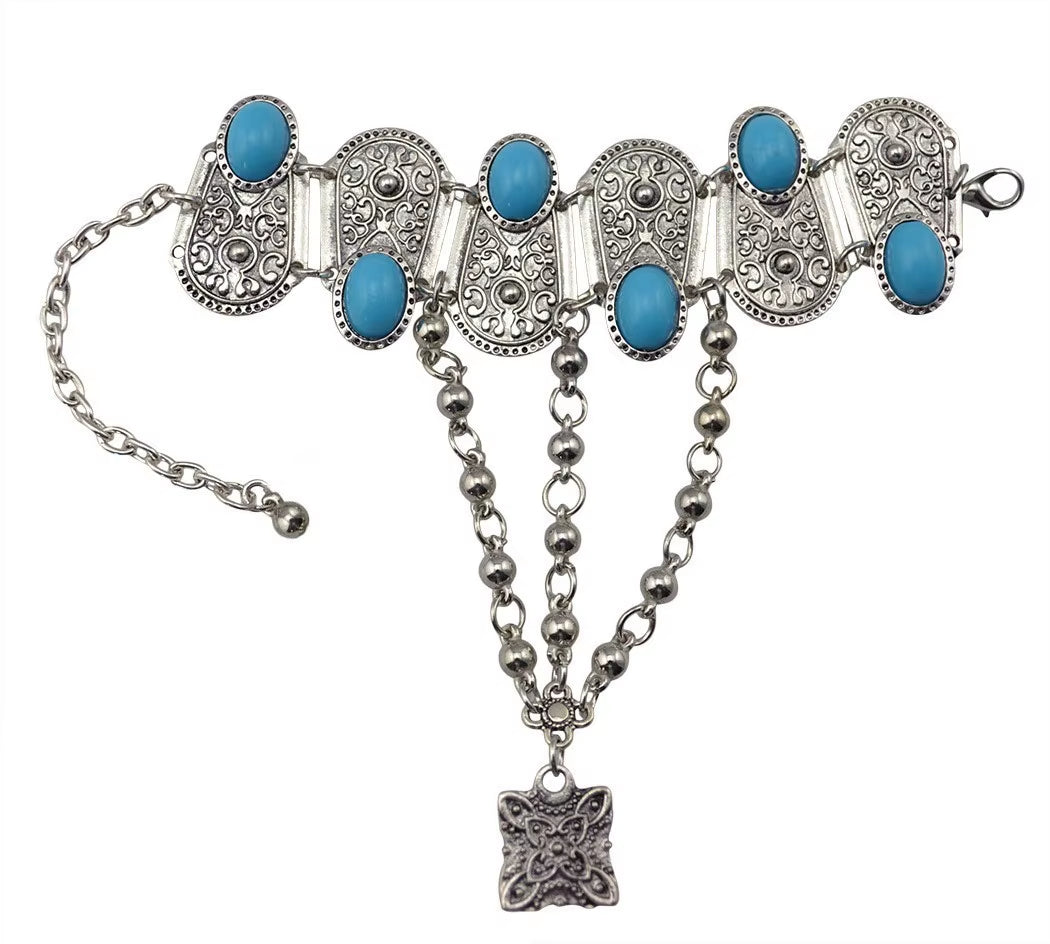 Bohemian Tribal Ethnic Bracelet Indian Vintage Turquoise Gypsy Boho Bangle Festival Travel Women Men Turkish African Jewelry