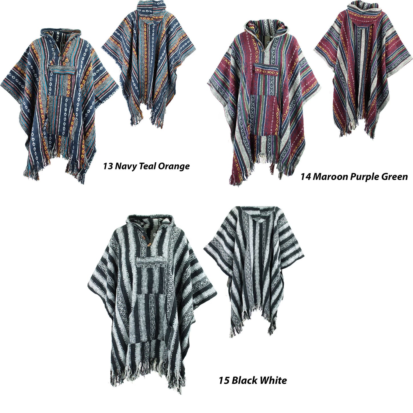 Hooded Poncho Woven 100% Cotton Soft Brushed Warm Hoodie