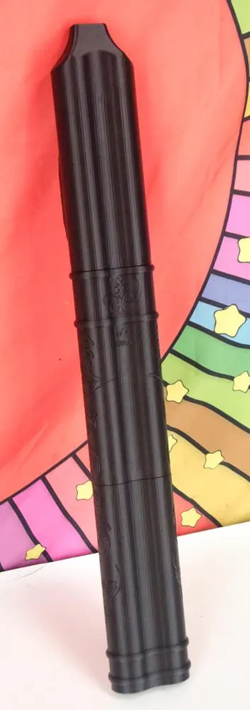 Baflute F# Medium Low Tone Drone Flute, 432Hz Double Chamber Drone Flute, Native American Style Flute, Black