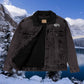 Bison Denim Embroidered Sherpa Jacket - Honoring First Nations, Inuit, Native American Cultures