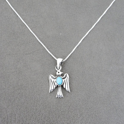 Thunderbird Necklace in Sterling Silver, Thunderbird Silver Necklace, Turquoise Necklace, Boho Studs, Southwestern Jewelry, Dainty Necklace