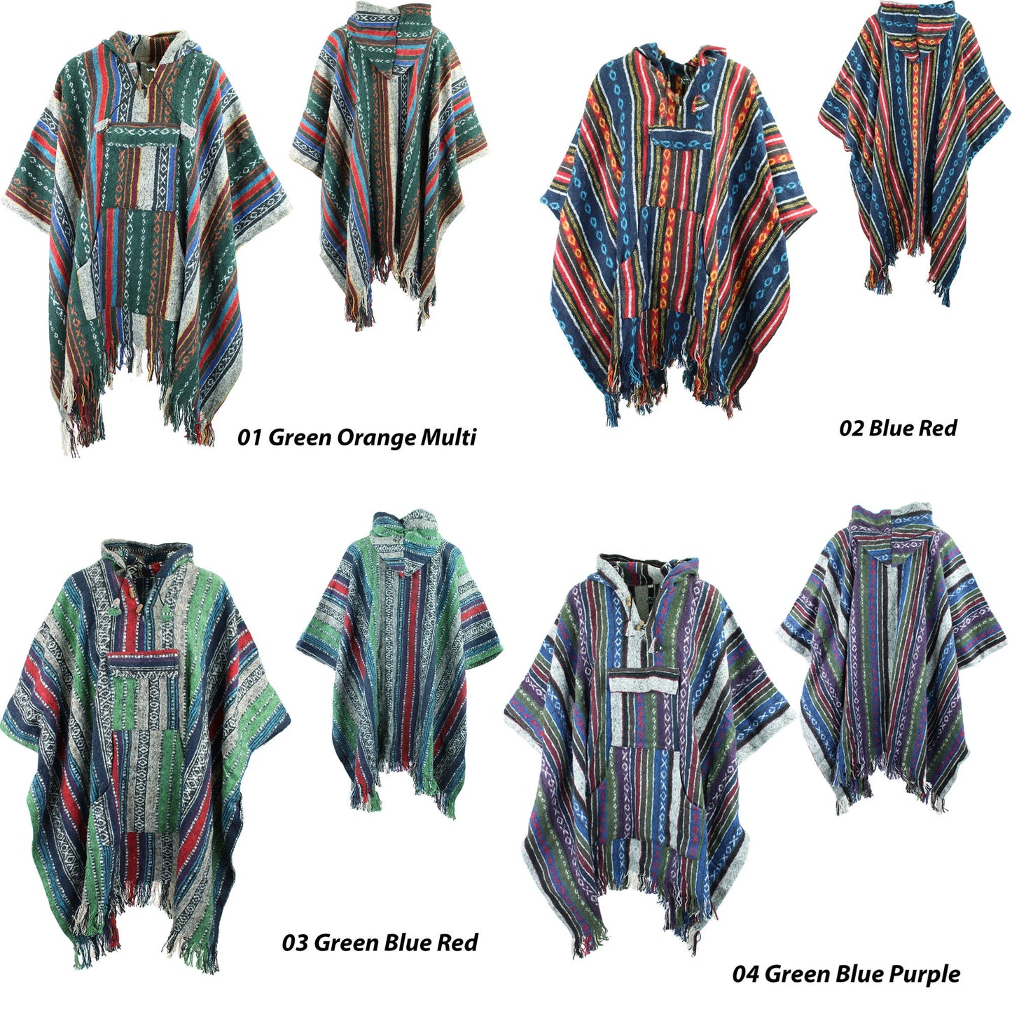 Hooded Poncho Woven 100% Cotton Soft Brushed Warm Hoodie