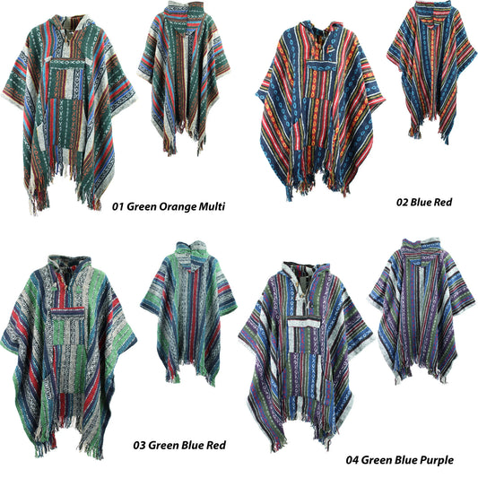 Hooded Poncho Woven 100% Cotton Soft Brushed Warm Hoodie