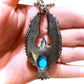 Turquoise Eagle Necklace, Eagle Pendant Necklace, Thunderbird Necklace, Stainless Steel Necklace, Birthday Gift, Turquoise Jewelry