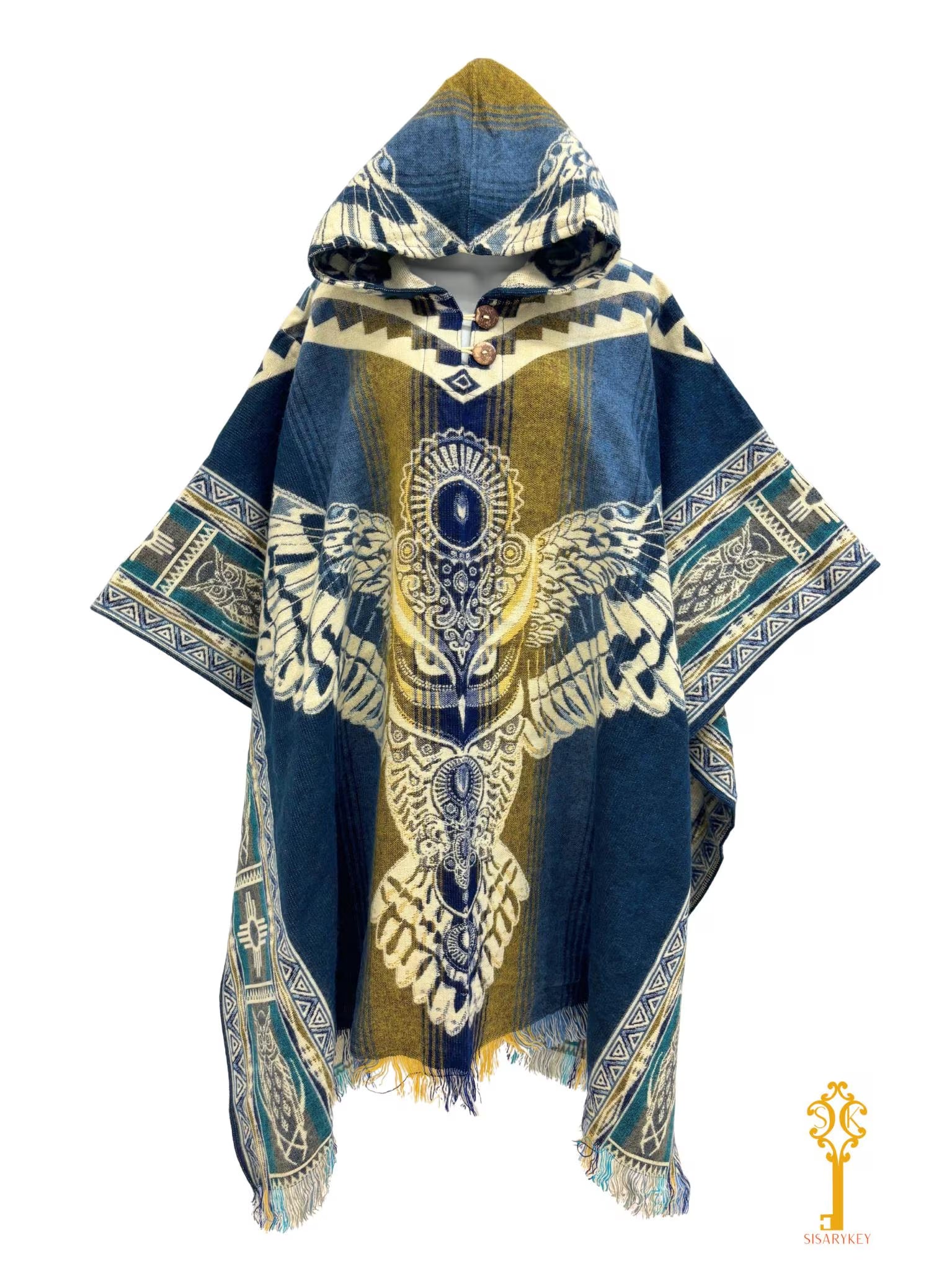 Wise Owl Native Alpaca Poncho | Handmade | Unique Clothing | Christmas Gift Idea|