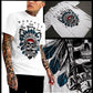 American Indian T-Shirt Native Apache Headress Tomahawk Aztec Mayan Geronimo Sitting Bull Western Cowboy Texas Oklahoma Arizona Tribe