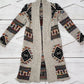 Boho Aztec Tribal Cowichan Southwestern Knit Long Cardigan Sweater Duster Coat Top Western Fall Winter Women'S Outerwear