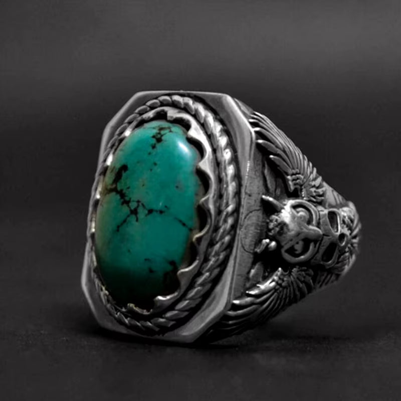 Vintage Stone Animal Ring Gothic 316L Stainless Steel Biker Motorcycle Band Jewellery Anel Boyfriend Gift Dropshipping