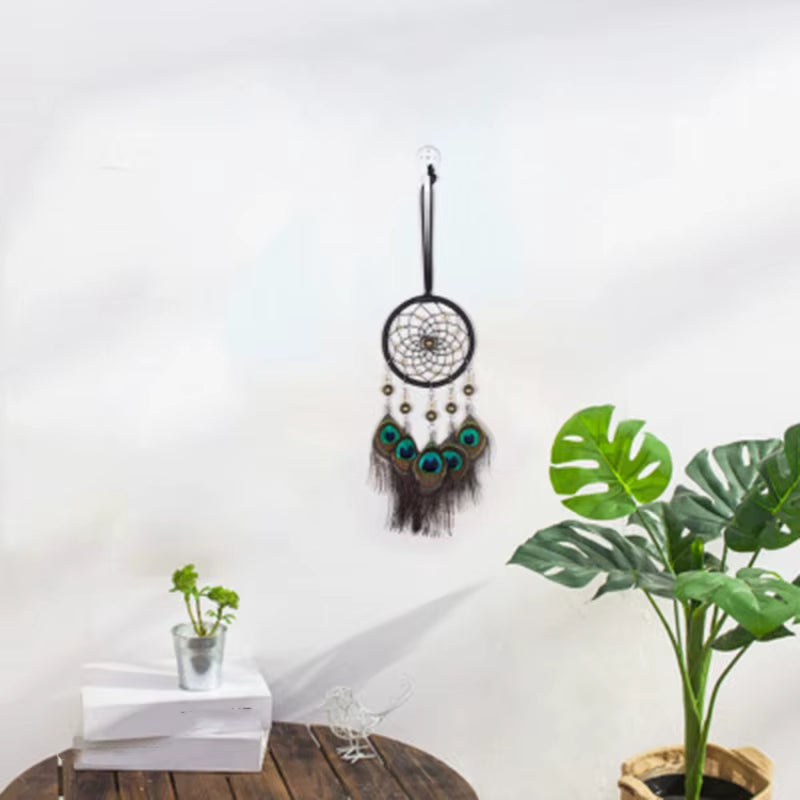 Mini Dream Catcher Car Pendant Wind Chimes Feather Decoration Home Decor & Wall Hanging Adornment