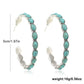 Western Jewelry Bohemian Vintage Simulated Turquoise C-Shaped Large Circle Earrings for Women Girls