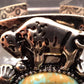 BRACELET- Western Concho Cactus Turquoise Buffalo Open Cuff Bangle
