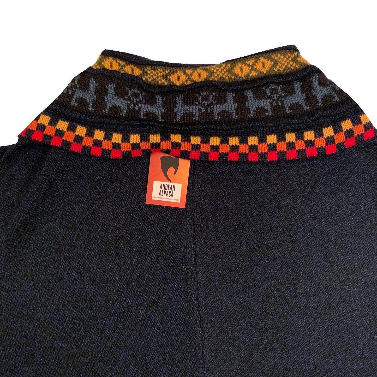ANDEAN ALPACA HANDMADE Women Black Cape Coat Poncho Size S M