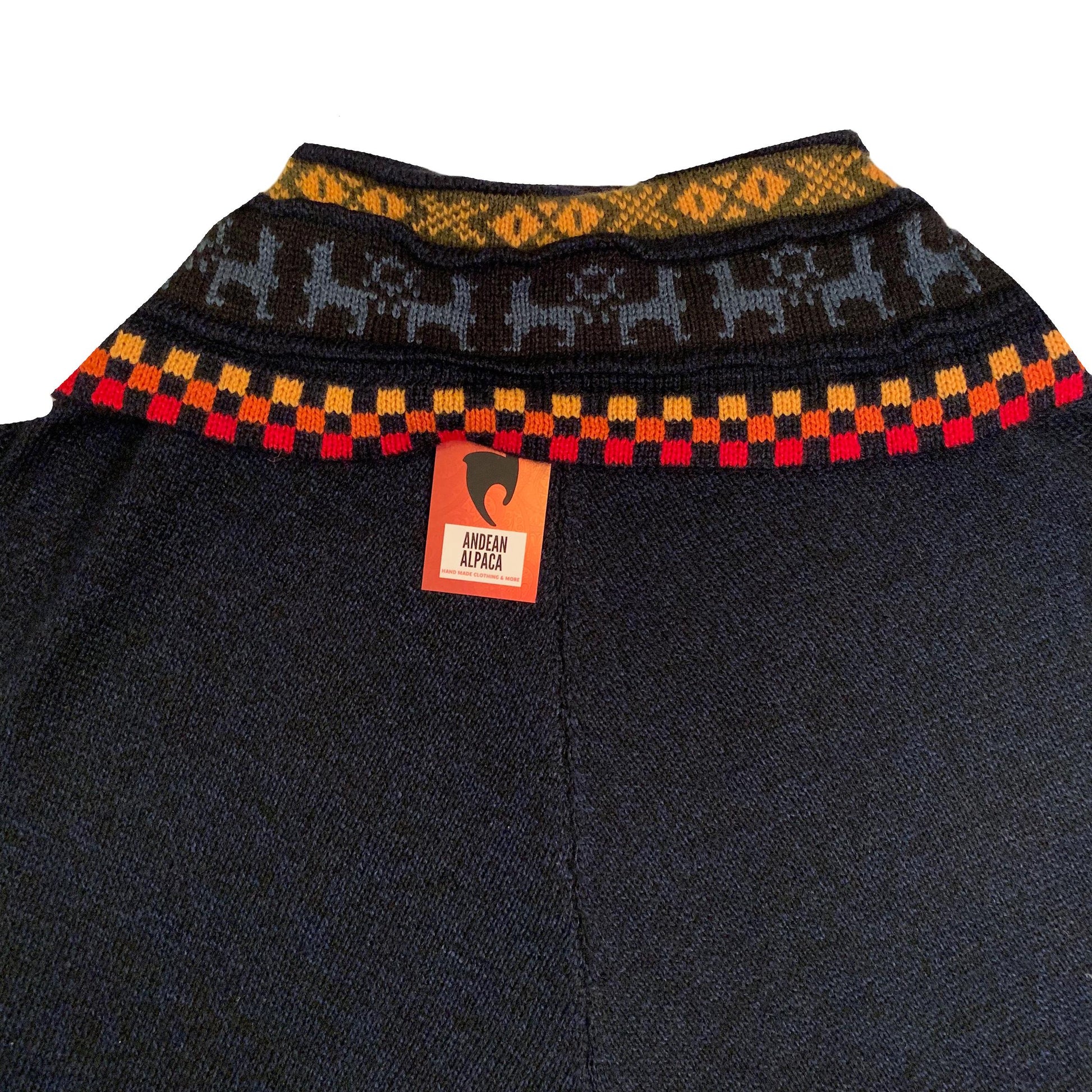 ANDEAN ALPACA HANDMADE Women Black Cape Coat Poncho Size S M