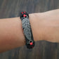 Feather Bracelet, Native American Jewelry, Bracelet for Him Her - Red