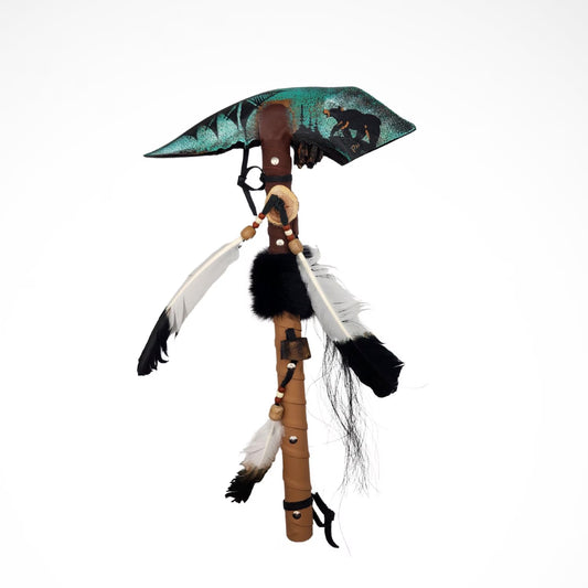 Bear Navajo Jawbone Tomahawk | Hand Crafted | Hand Painted