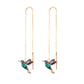Women'S Dangle Earrings Fashionable Wing Spreading Zircon Hummingbird Long Pendant Earchain Lady Jewelry Fashionable Wing Spread