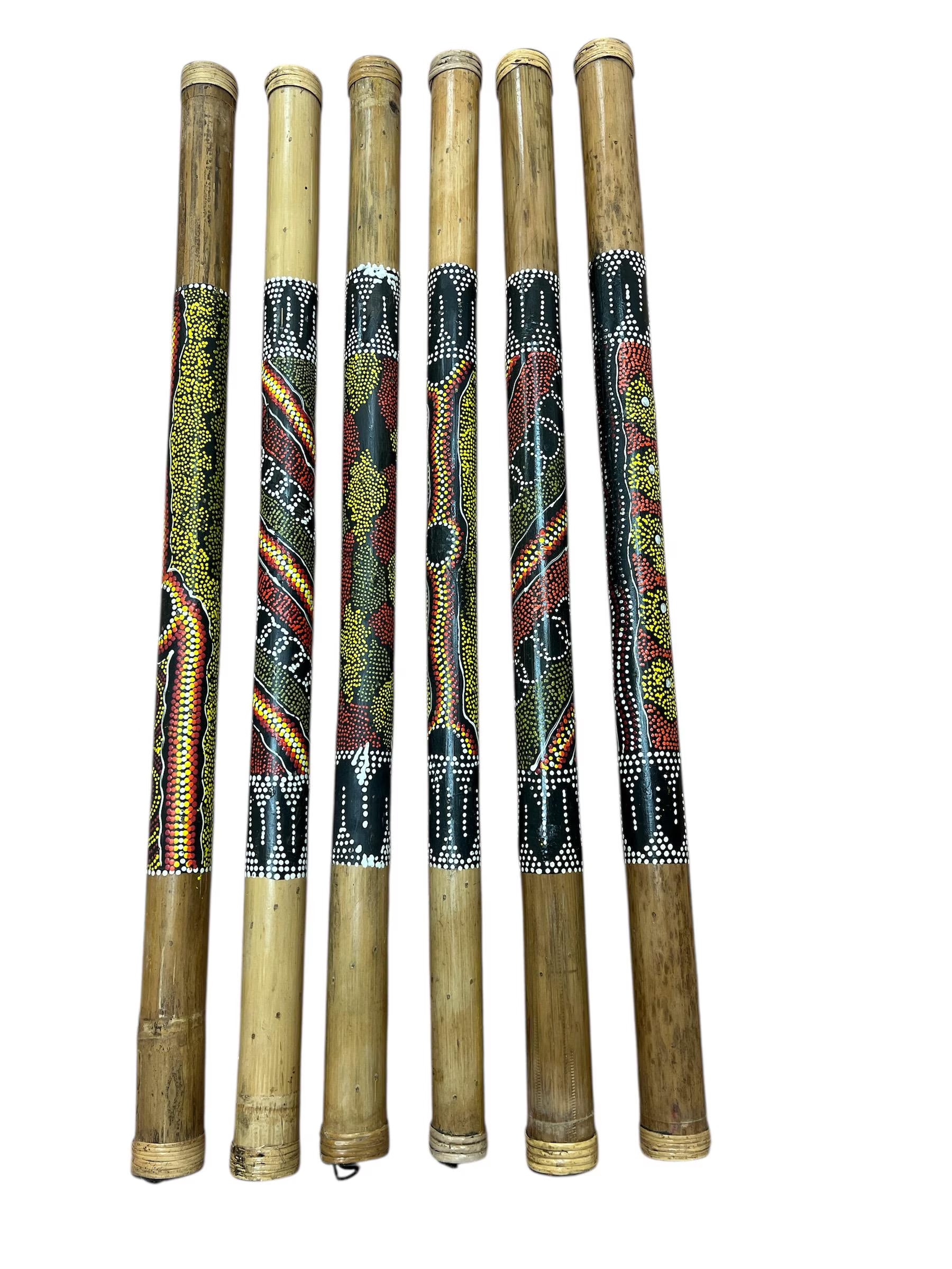 Terre Bamboo Rain Stick, Rain Maker 24" 32" 40" 48" 59" Painted, Burned, Cave or Maori Design