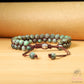 Natural African Turquoise Bracelet - Green Turquoise Stone Braided Bracelet - Green Gemstone Healing Bracelet Gift to Him, Gift to Her