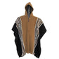 Handmade Wool Poncho: Geometric Tribal Design Hooded Cape