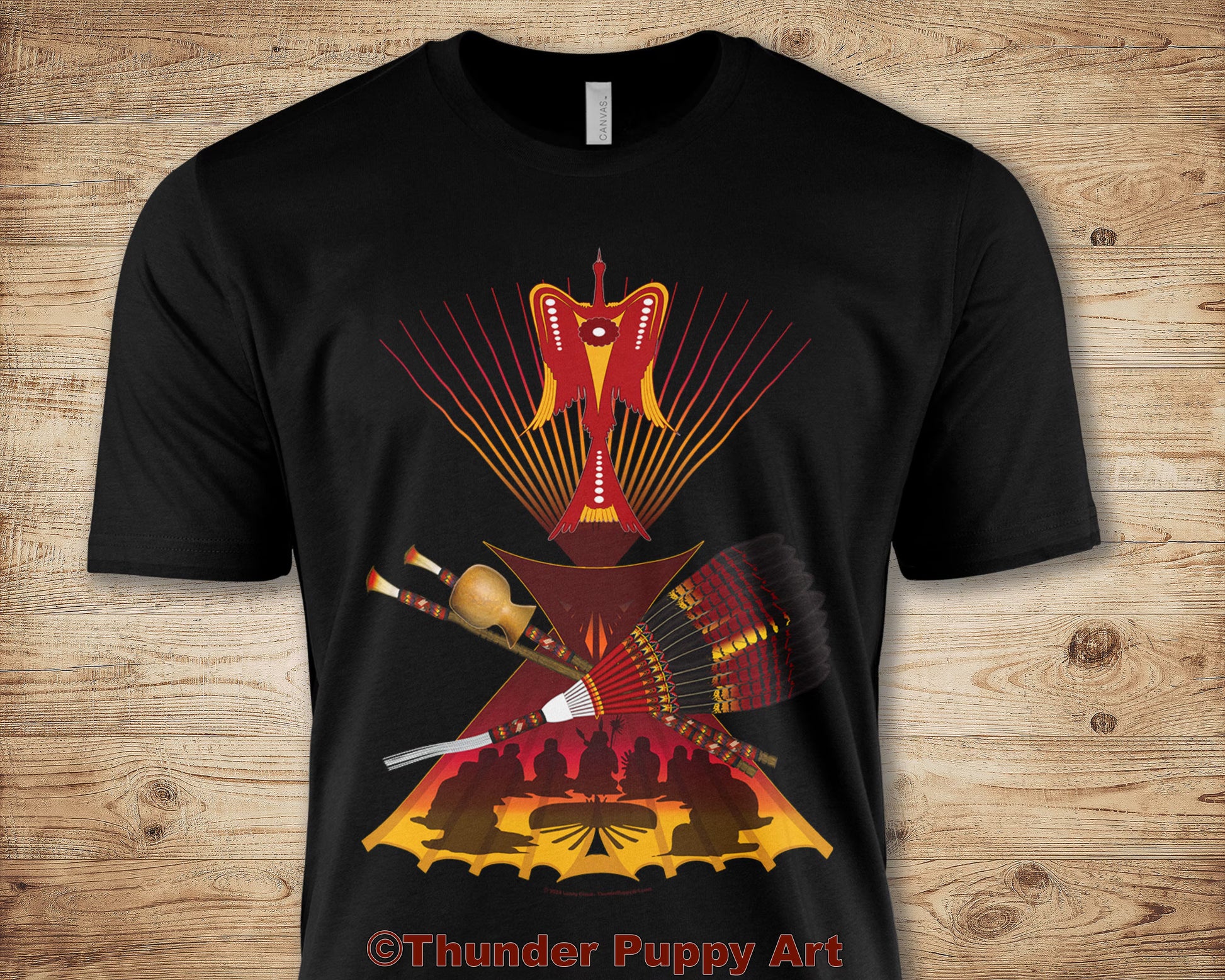 Native American Shirt, Peyote Lodge, Water Bird, Portion Donated, Shamanic Art, Peyote Fan, MMIW, Orange Shirt Day, Unisex Short Sleeve Tee