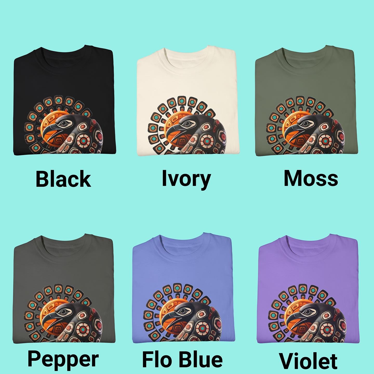 Raven Steals the Sun T-Shirt First Nations PNW Gift Haida Tlingit Salish Pacific Northwest Tribal Unisex Comfort Colors 1717 T-Shirt Crew