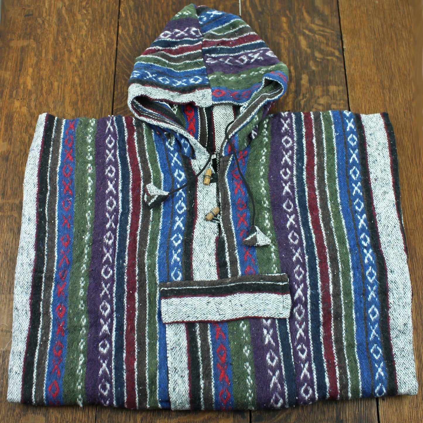 Hooded Poncho Woven 100% Cotton Soft Brushed Warm Hoodie