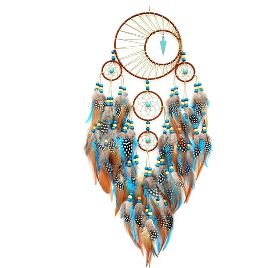 Handmade Indian Style Dreamcatcher Wind Chime - Boho Forest Decor for Bedroom/Wedding Gift