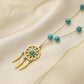 1 Pc Bohemian Dream Catcher Necklace for Women Vintage Tassel Feather Turquoise Beads Long Chain Necklace Boho Tribal Necklace
