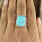 Raw Turquoise Ring, 925 Sterling Silver Ring, Bohemian Ring, Raw Large Stone Ring, Turquoise Ring, Chunky Turquoise Ring, Gift for Her