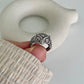925 Sterling Silver Big Ring Finger Cute Owl Open Ring for Women Man Fashion Animal Rock Punk Fine Jewelry Circle