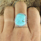 Raw Turquoise Ring, 925 Sterling Silver Ring, Bohemian Ring, Raw Large Stone Ring, Turquoise Ring, Chunky Turquoise Ring, Gift for Her