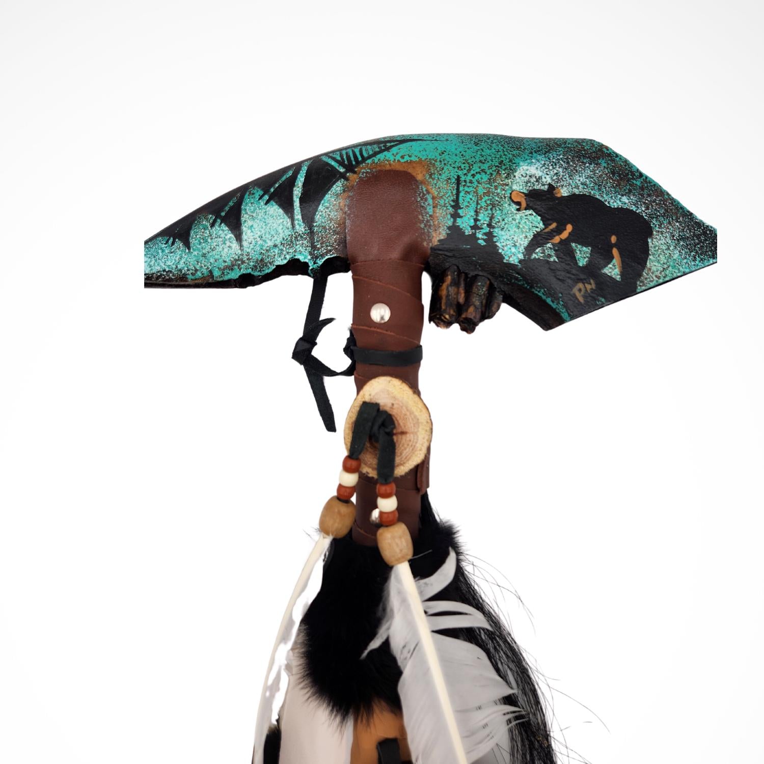 Bear Navajo Jawbone Tomahawk | Hand Crafted | Hand Painted