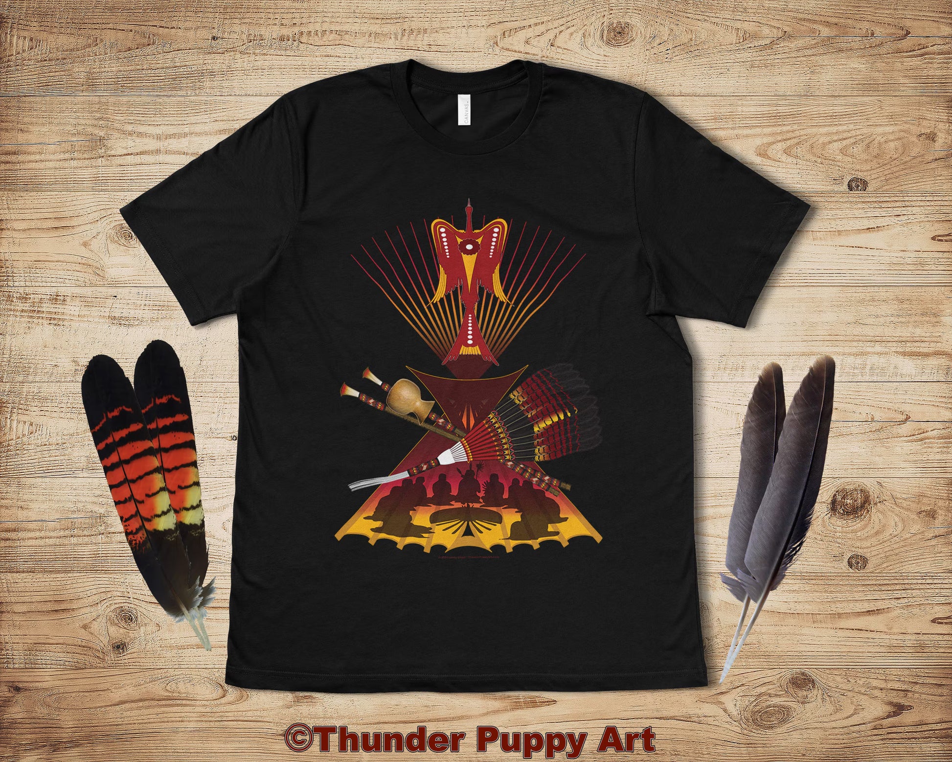 Native American Shirt, Peyote Lodge, Water Bird, Portion Donated, Shamanic Art, Peyote Fan, MMIW, Orange Shirt Day, Unisex Short Sleeve Tee