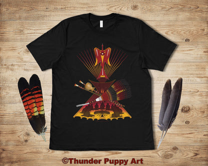 Native American Shirt, Peyote Lodge, Water Bird, Portion Donated, Shamanic Art, Peyote Fan, MMIW, Orange Shirt Day, Unisex Short Sleeve Tee