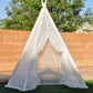 Ruffled Edge Ivory All Lace Kids Teepee, Play Teepee, Lace Teepee, Kids Play Tent, Childrens Play House, Tipi,Kids Room Decor
