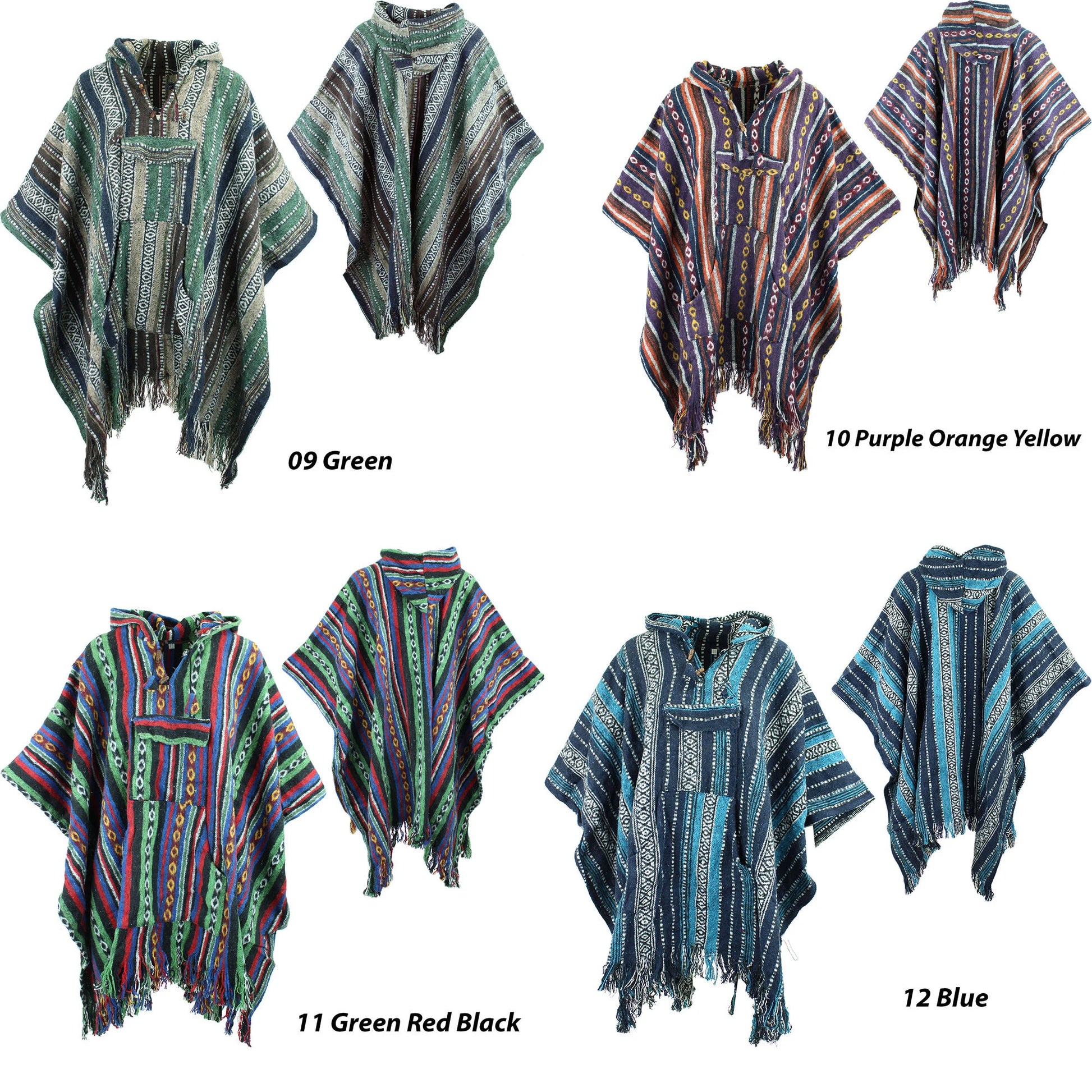 Hooded Poncho Woven 100% Cotton Soft Brushed Warm Hoodie