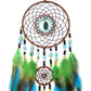 Creative Green Feathers Dream Catcher Eyes Stone Wind Chimes Home Decorations Wall Hanging Bedroom Pendants for Party Gifts