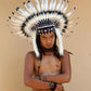 Indian Headdress Replica, Black and White, Short Length
