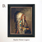 Framed Native American Oil Painting Print on Canvas, Indian Chief Canvas Art Print of Antique Painting, Framed Fine Art Native American Art