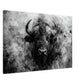 Bison Portrait Black and White Canvas Print, Abstract Wildlife Art, Bison Wall Decor, Slim Canvas Print, Contemporary Wildlife Art