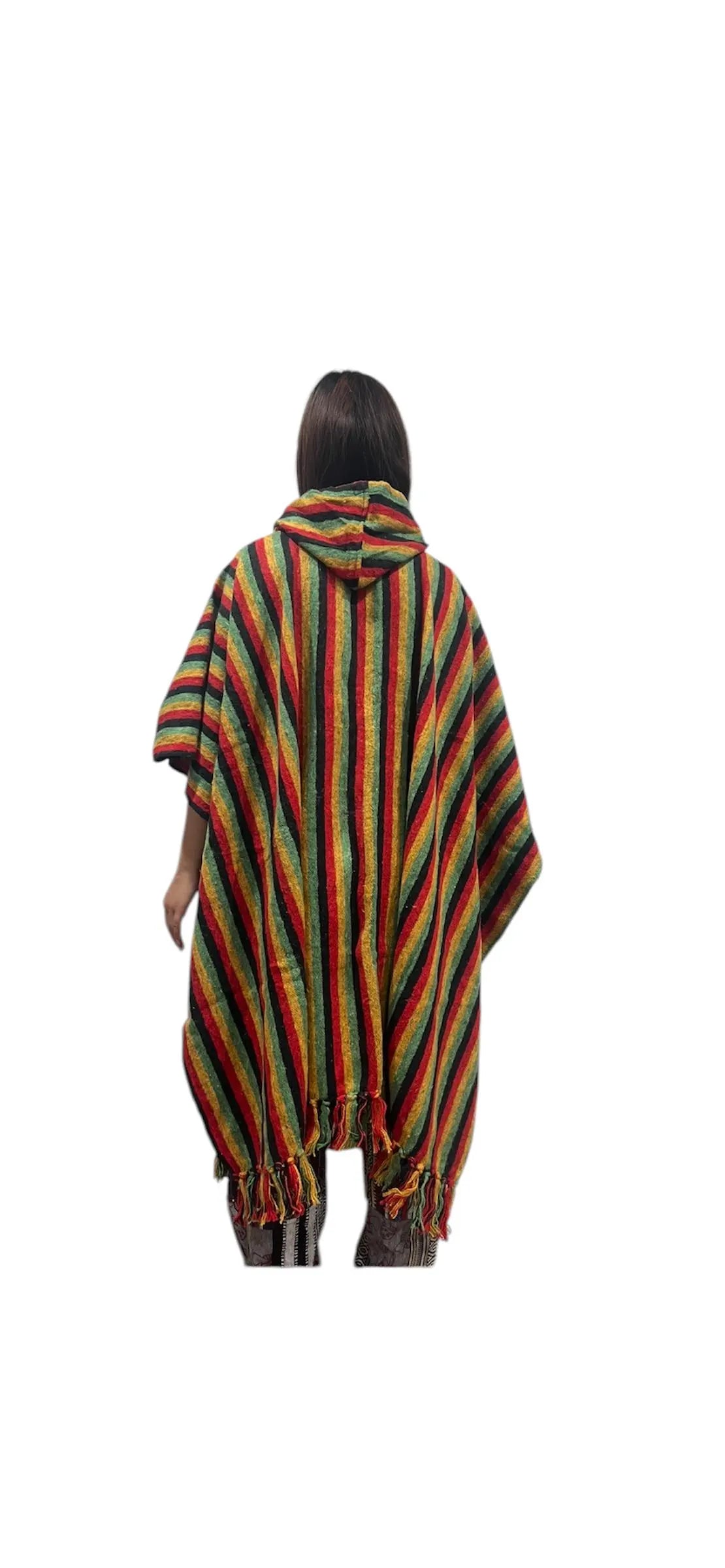 Heavy Cotton Hooded Hoodie Poncho | 100 Percent Cotton - Handmade in Nepal| One Size - Multicolor | Thick Breathable - Kangaroo Pockets