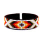 White Beaded Leather Cuff Bracelet: Native Made Jewelry Handcrafted by Indigenous Mayan Artisans