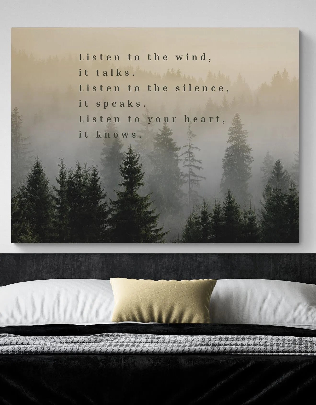 Listen to the Wind It Talks Native American Blessing Inspirational Wall Art Canvas Native American Quote Poem Nature Pacific Northwest Art